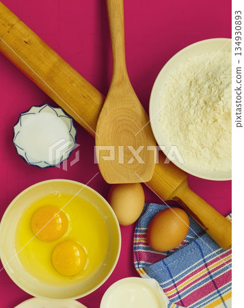 Preparation for baking, bake ingredients. 134930893