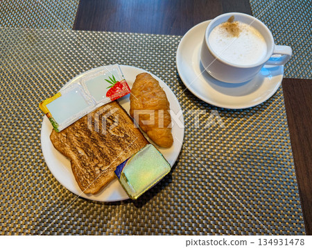 Continental Breakfast With Coffee And Croissant Continental Breakfast With Coffee And Croissant 134931478
