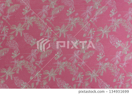 Dusty rose decorative fabric texture with tropical floral pattern, part of textile collection Dusty rose decorative fabric texture with tropical floral pattern, part of textile collection 134931699