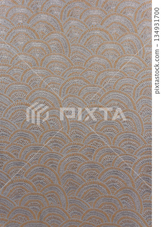 Gray-violet brocade fabric texture with wave pattern and metallic pink lurex, textile collection Gray-violet brocade fabric texture with wave pattern and metallic pink lurex, textile collection 134931700