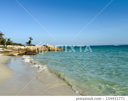 Mermaid Statue on Koh Samet Beach Thailand 134931771