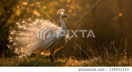 white peacock in daylight sunny day 134932243