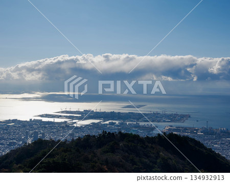 View of Kobe Bay area and Osaka Bay from Mount Rokko 134932913