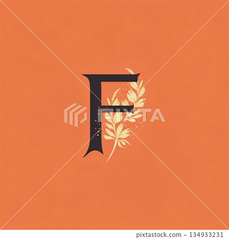 Initial Letter F with Elegant Wreath, Vector Illustration Initial Letter F with Elegant Wreath, Vector Illustration 134933231