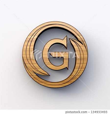 golden e-mail symbol on white background, 3d render Letter G golden e-mail symbol on white background, 3d render Letter G 134933493