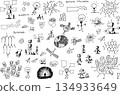 hand drawn architectural sketches of artificial intelligence topics and robots and future and science topics and machine learning and circuits and networks 134933649