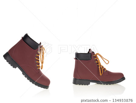 Burgundy Lace-Up Winter Trapper Boots Burgundy Lace-Up Winter Trapper Boots 134933876