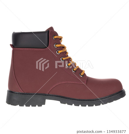 Burgundy Lace-Up Trapper Boot Side View Burgundy Lace-Up Trapper Boot Side View 134933877