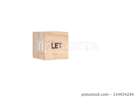 wooden cubes with the inscription Let on a white isolated background wooden cubes with the inscription Let on a white isolated background 134934284