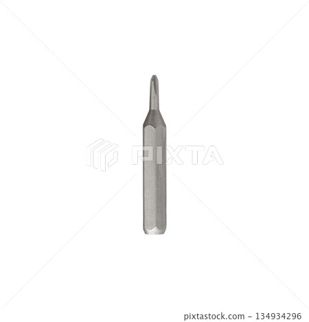 Iron bit for screwdriver and drill on Isolated on a white background Iron bit for screwdriver and drill on Isolated on a white background 134934296