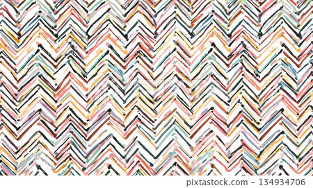 Background material_Herringbone pattern (colorful graffiti style) 134934706