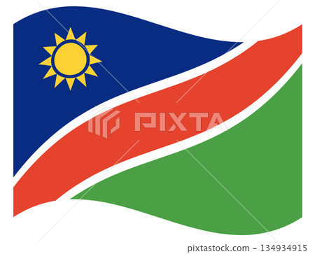 Waving flag of Namibia isolated. 134934915