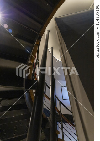 Spiral staircase looking up Spiral staircase looking up 134935198