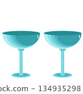 Two wine glasses in flat technique vector illustration 134935298