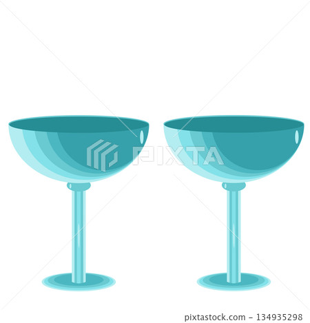 Two wine glasses in flat technique vector illustration Two wine glasses in flat technique vector illustration 134935298