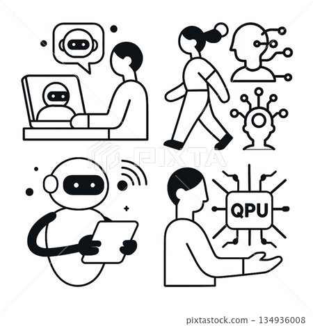 Artificial intelligence robot human technology digital communication innovation futuristic Artificial intelligence robot human technology digital communication innovation futuristic 134936008