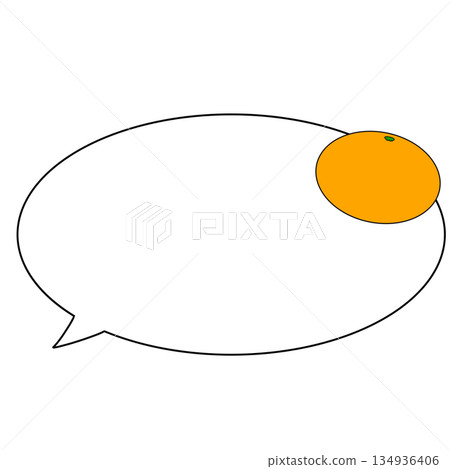 Orange speech bubble simple 134936406