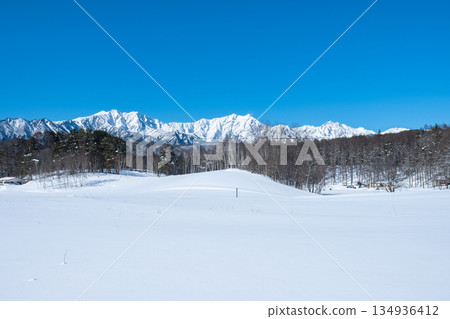 Nakayama Plateau Snow Trekking (View of the Northern Alps) 134936412