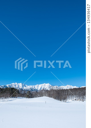 Nakayama Plateau Snow Trekking (View of the Northern Alps) 134936417