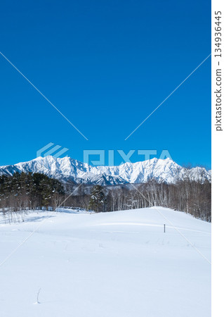 中山高原雪地健行(北阿爾卑斯山景色) 中山高原雪地健行(北阿爾卑斯山景色) 134936445