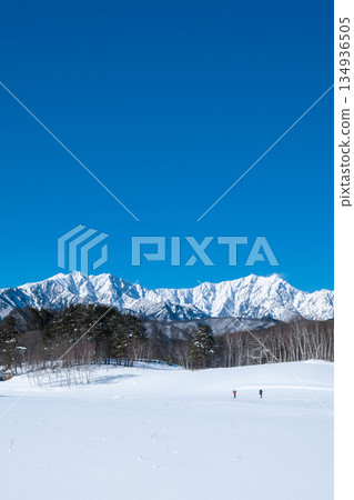 Nakayama Plateau Snow Trekking (View of the Northern Alps) 134936505
