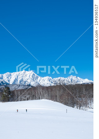 中山高原雪地健行(北阿爾卑斯山景色) 中山高原雪地健行(北阿爾卑斯山景色) 134936517