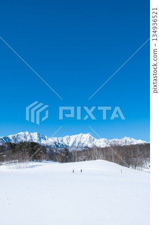 Nakayama Plateau Snow Trekking (View of the Northern Alps) 134936521