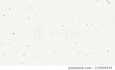 White Textured Paper Background With Small Orange And Blue Confetti Flecks. 134936545