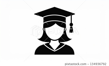 簡潔的扁平化圖標,描繪了獲得學位、畢業、職業發展、通過考試、獲得資格證書的女性學生。 簡潔的扁平化圖標,描繪了獲得學位、畢業、職業發展、通過考試、獲得資格證書的女性學生。 134936792