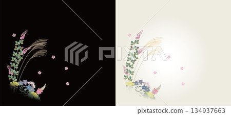 日本野花插圖,“七種秋季草藥” 日本野花插圖,“七種秋季草藥” 134937663