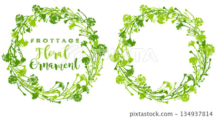 用拓印法剪出的花葉圖案 134937814