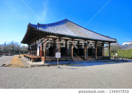 [奈良縣]晴天的元興寺極樂久保大殿 134937858