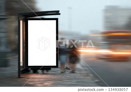 Billboard, poster mockup, in a bus stop Billboard, poster mockup, in a bus stop 134938057