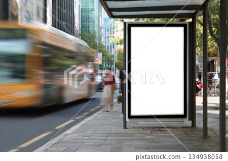 Billboard, poster mockup, in a bus stop Billboard, poster mockup, in a bus stop 134938058