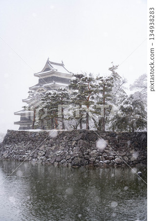 [Castle Material] Matsumoto Castle in the Snowy Winter [Nagano Prefecture] 134938283