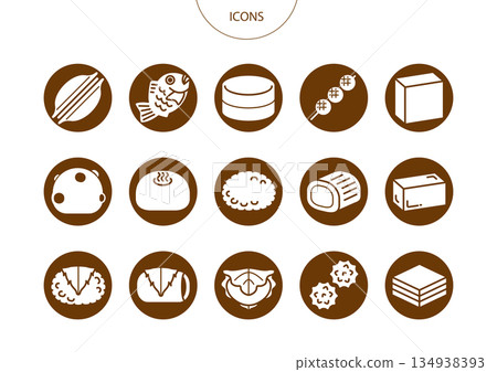 日本甜點圖標象形圖向量圖集 134938393