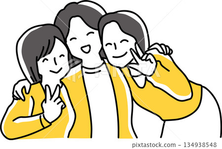 Three friendly women 134938548