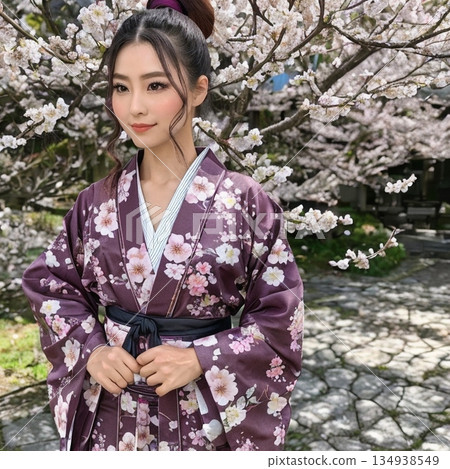 Posing in a kimono. 134938549