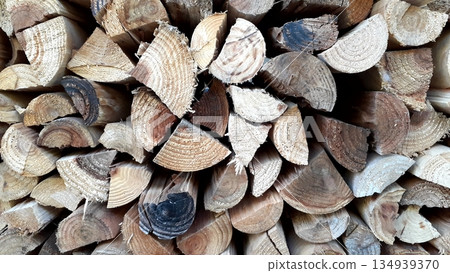 Stacked firewood 134939370