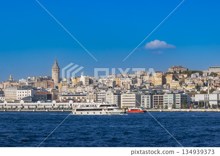 Galata Tower and Bosphorus in the new city of Istanbul, Turkey Galata Tower and Bosphorus in the new city of Istanbul, Turkey 134939373