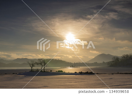 sunrise over the lake sunrise over the lake 134939658