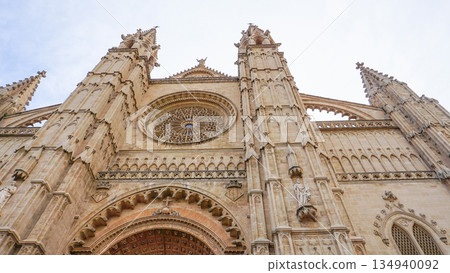 The Cathedral of Santa Maria of Palma, more commonly referred to as La Seu, is a Gothic Roman Catholic cathedral located in Palma, Mallorca, Spain, Europe 134940092