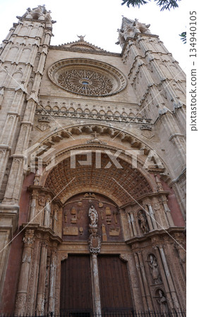 The Cathedral of Santa Maria of Palma, more commonly referred to as La Seu, is a Gothic Roman Catholic cathedral located in Palma, Mallorca, Spain, Europe 134940105