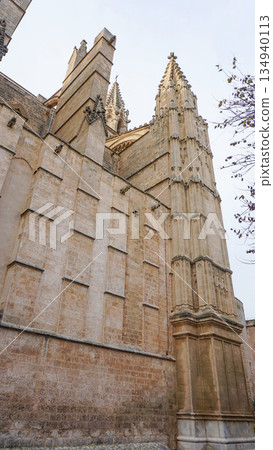 The Cathedral of Santa Maria of Palma, more commonly referred to as La Seu, is a Gothic Roman Catholic cathedral located in Palma, Mallorca, Spain, Europe 134940113