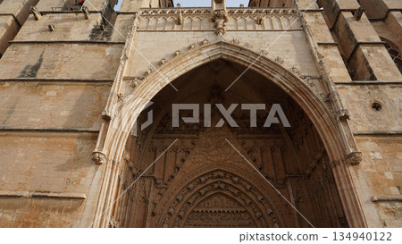 The Cathedral of Santa Maria of Palma, more commonly referred to as La Seu, is a Gothic Roman Catholic cathedral located in Palma, Mallorca, Spain, Europe 134940122