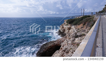 Palma de Mallorca, Baleares, Spain - marina of the maritime promenade of Palma de Mallorca Palma de Mallorca, Baleares, Spain - marina of the maritime promenade of Palma de Mallorca 134940139