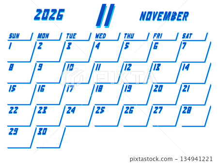 2026 Calendar November 134941221