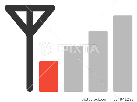 手機訊號弱的平面圖標 134941285