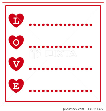 Valentine "LOVE" Heart Lettering To-Do List and Note Template Valentine "LOVE" Heart Lettering To-Do List and Note Template 134941377