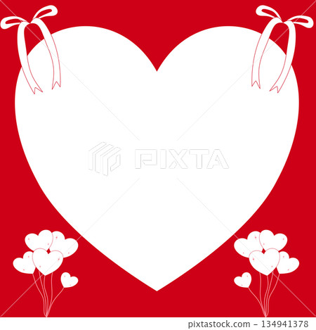 Valentine Heart Frame with Ribbons and Heart Balloons Template Valentine Heart Frame with Ribbons and Heart Balloons Template 134941378